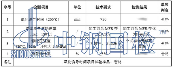 燃氣管道檢測項目結果