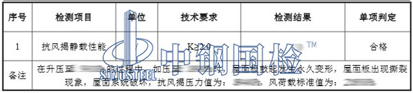 體育館檢測項目結果