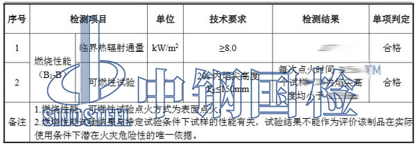 地毯防火檢測項目結(jié)果
