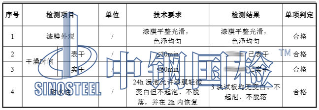 自噴漆檢測項目結果