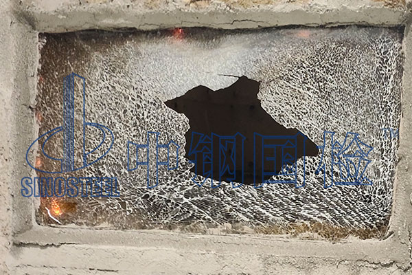 防火玻璃試驗(yàn)后