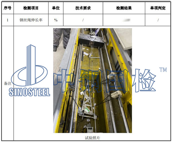 鋼索檢測項目結果