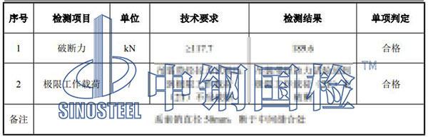 吊裝帶檢測項目結果