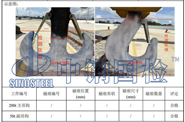 吊鉤檢測結果